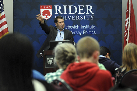 Daniel Gross visits Rider University Daniel Gross