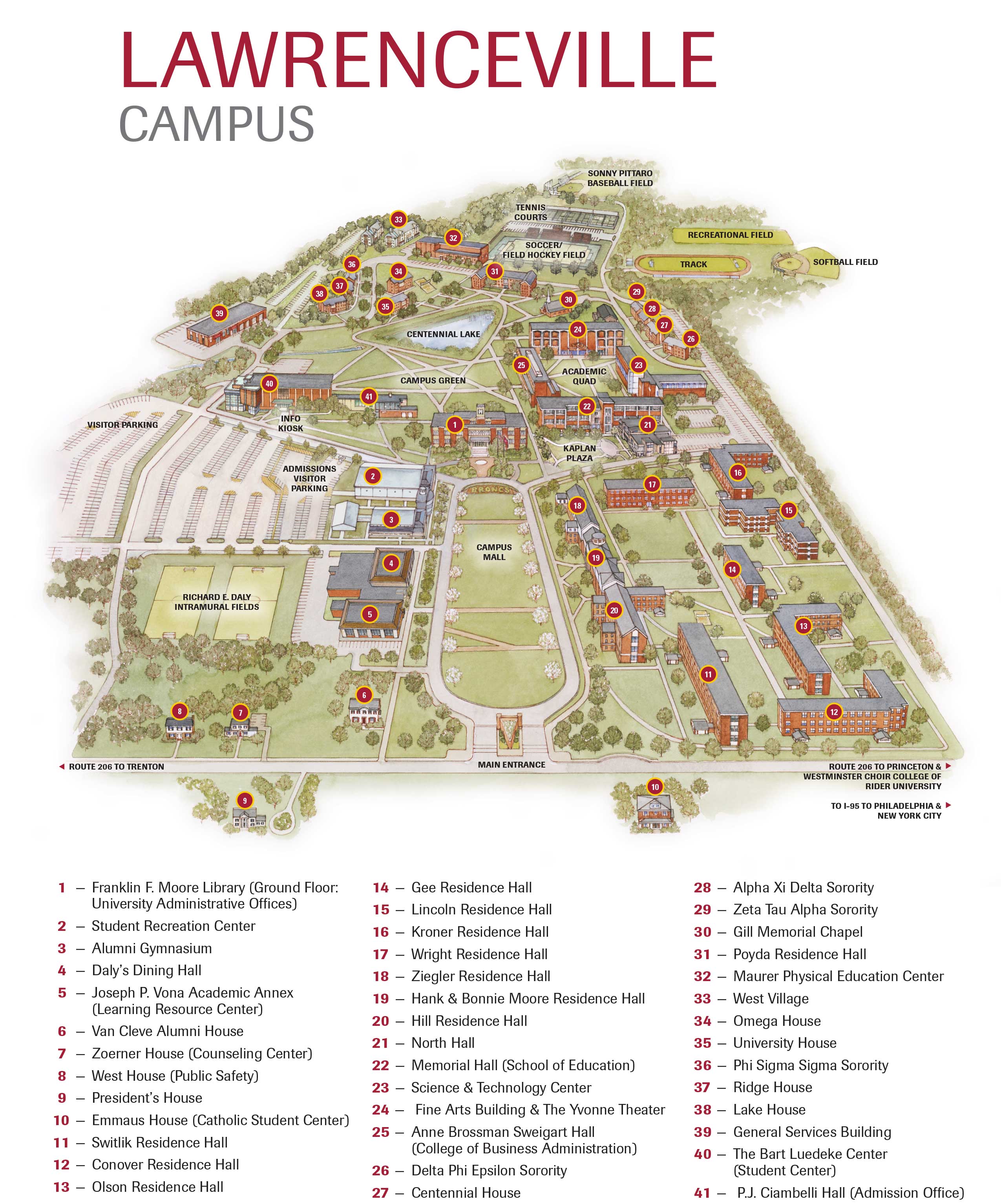 Lawrenceville Campus Map Rider University