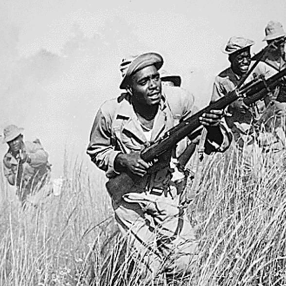 Black and White photo of of African American World War veterans