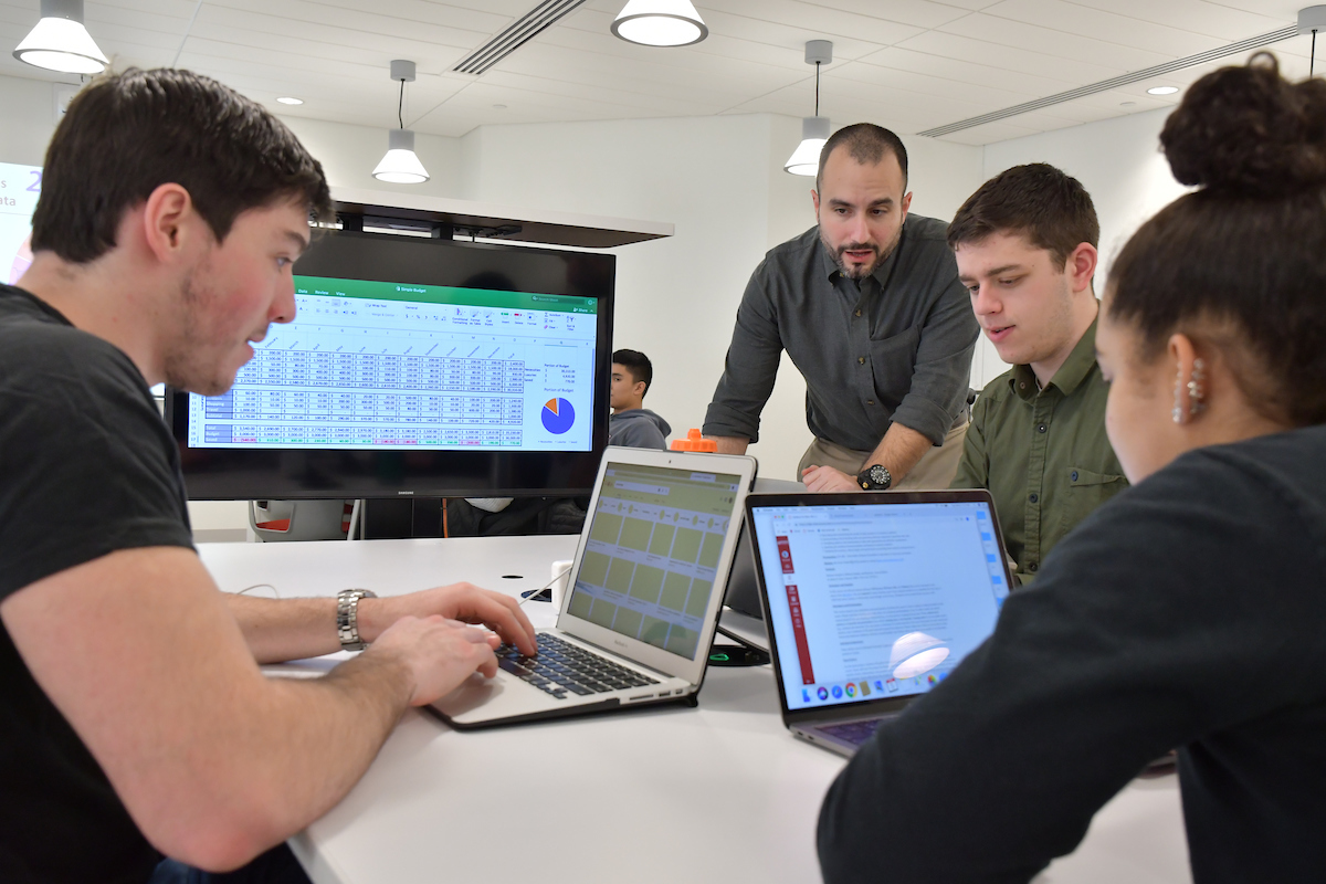 Students work in business analytics