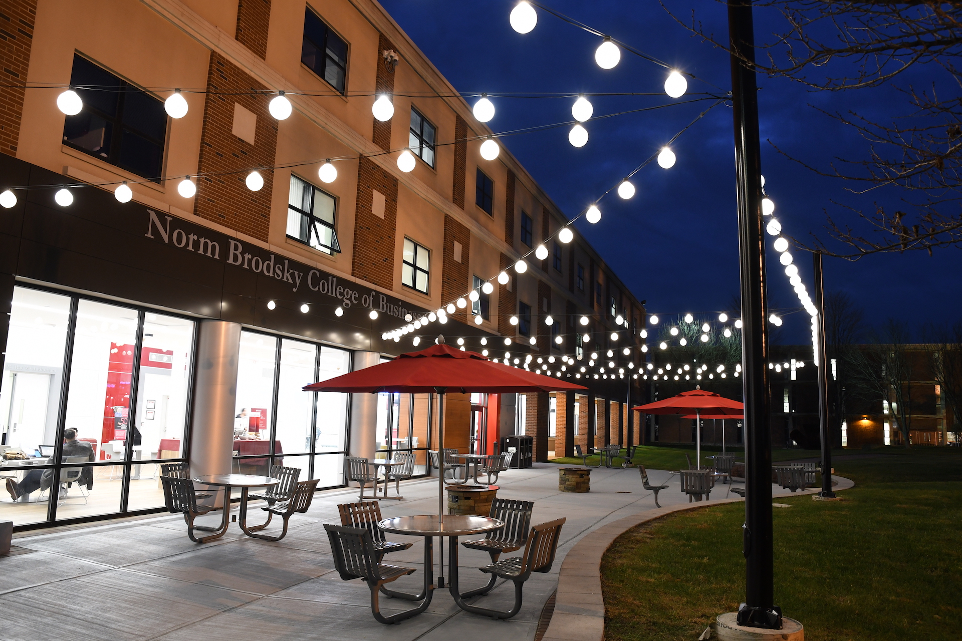 Outside of the Sweigart Building at Night