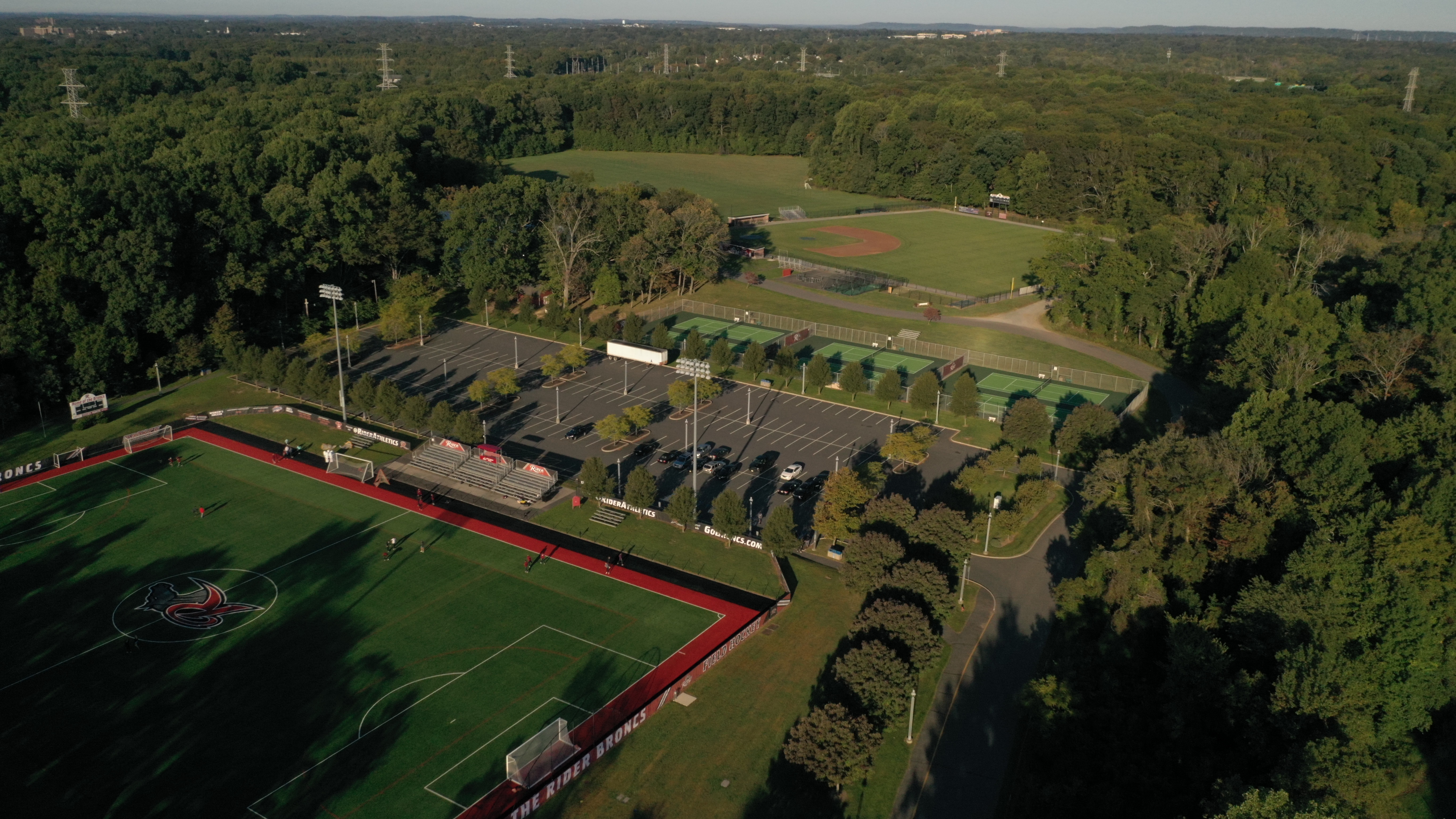 Aerial view of athletic fields