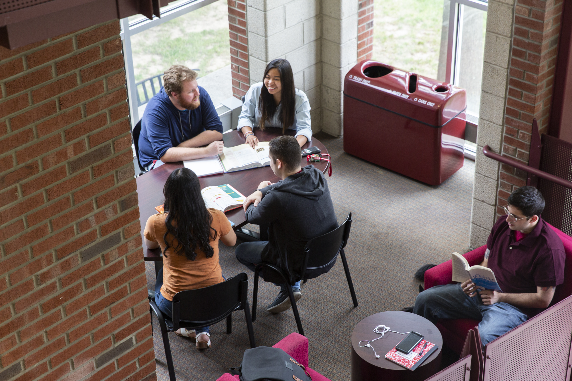 Students study together on Rider campus