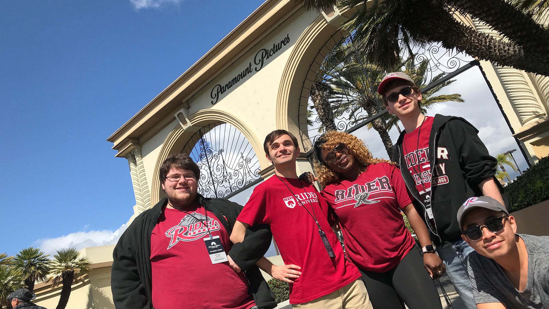 Rider students in LA at  movie studio