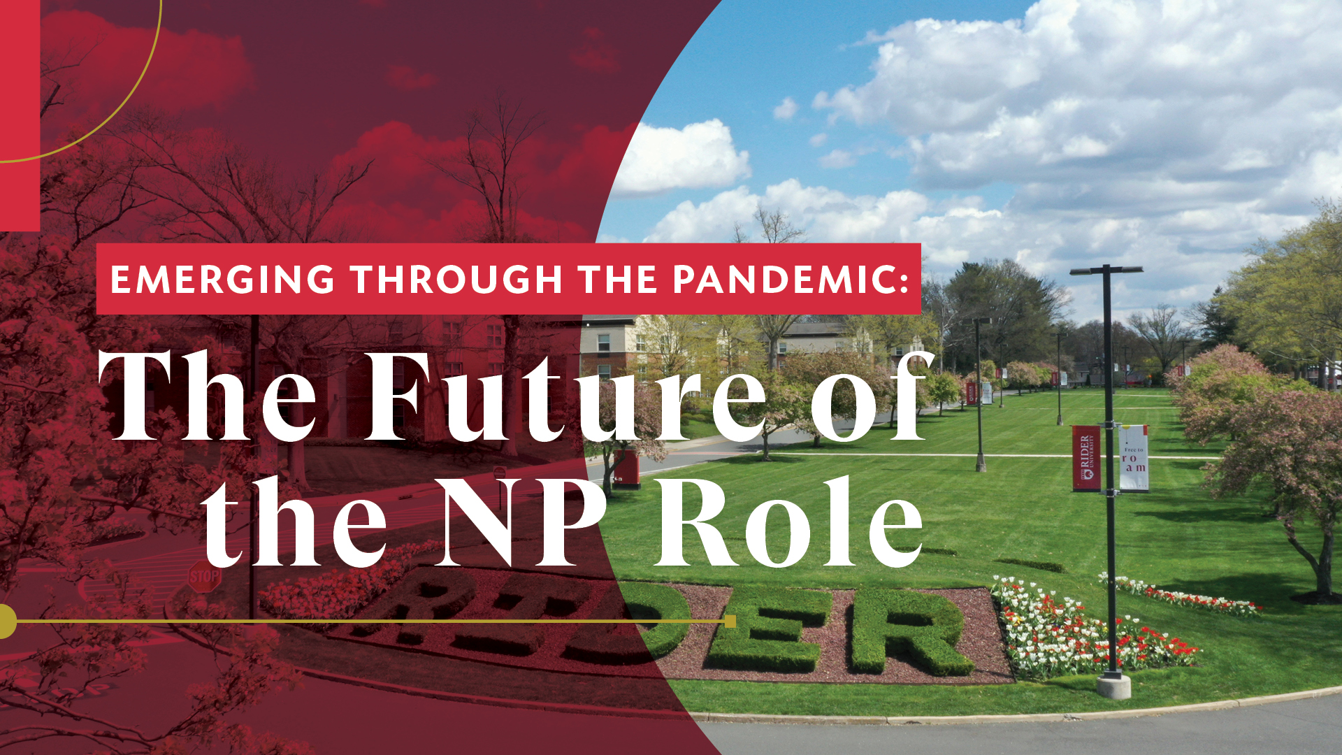 Rider campus and text graphic