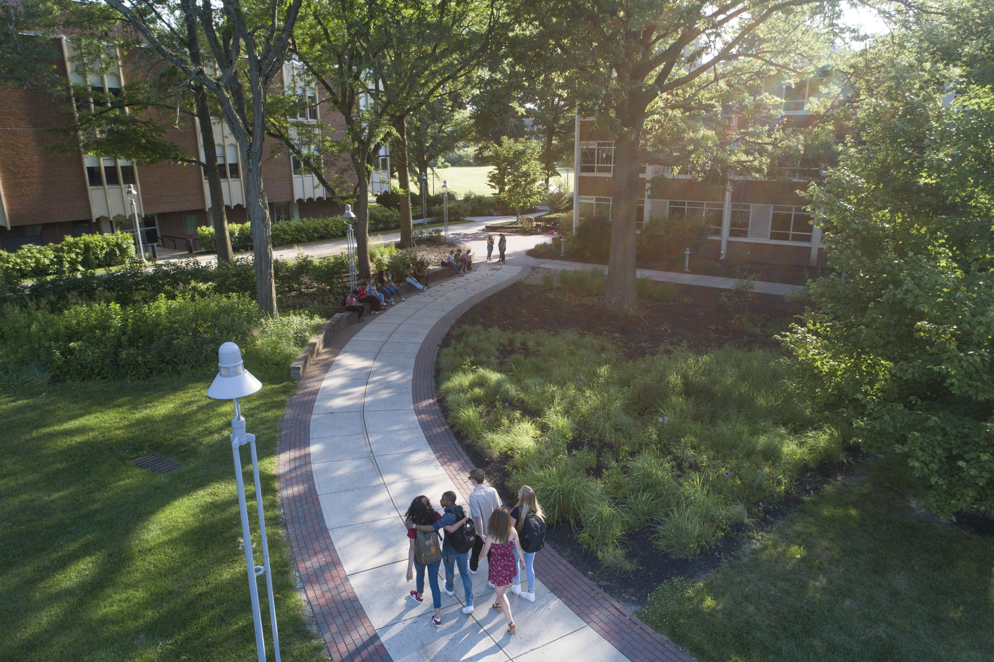 Students walking on campus