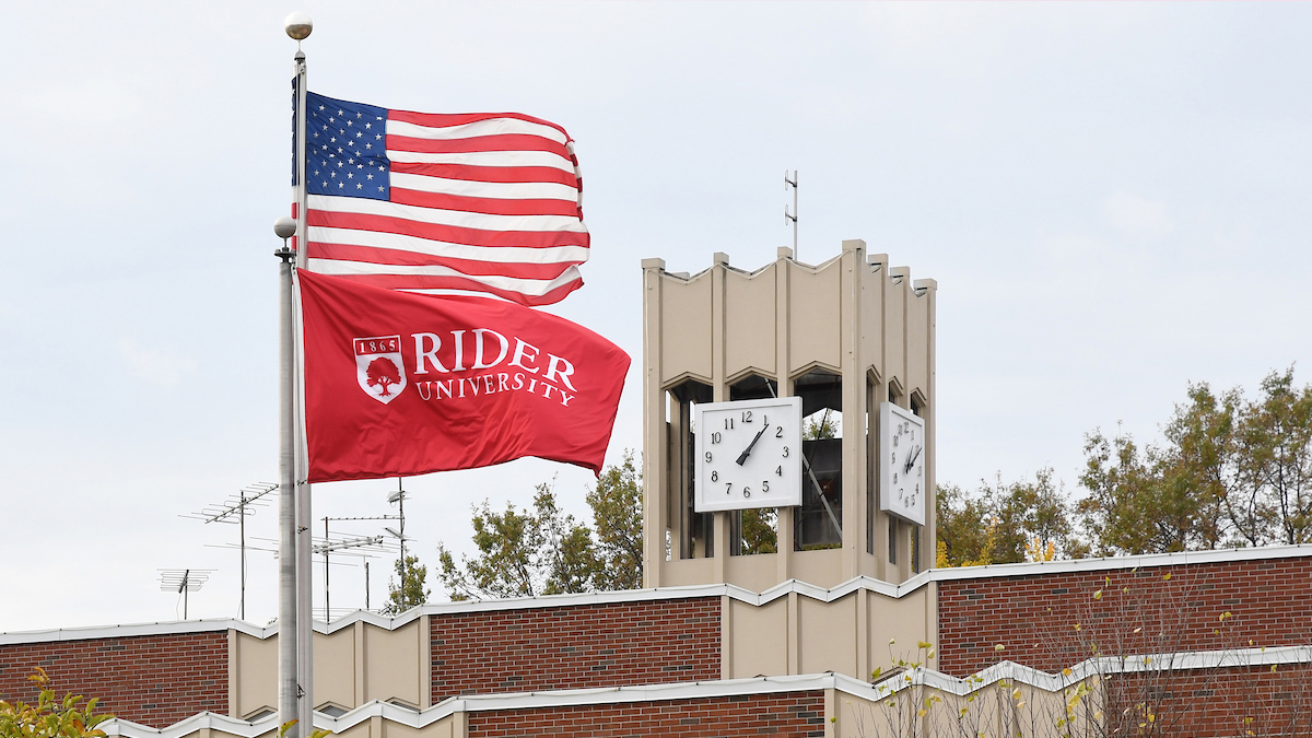 Rider flag and American flag