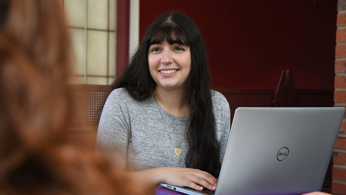 Student with laptop