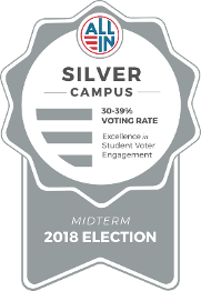 ALL IN Silver: Excellence in Student Voter Engagement 2018 election