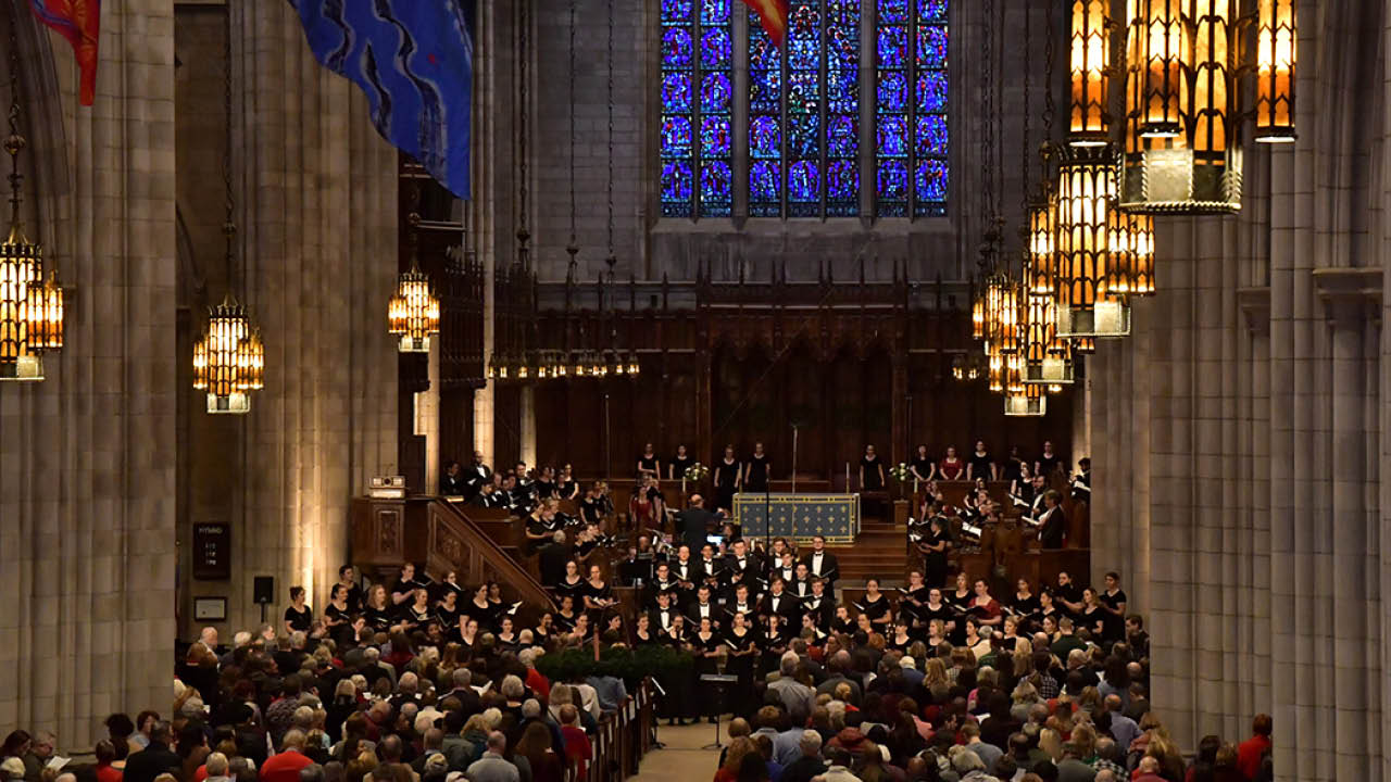 A picture of Readings & Carols at Princeton University Chapel. 