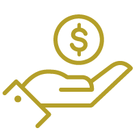icon of hand with dollar sign above