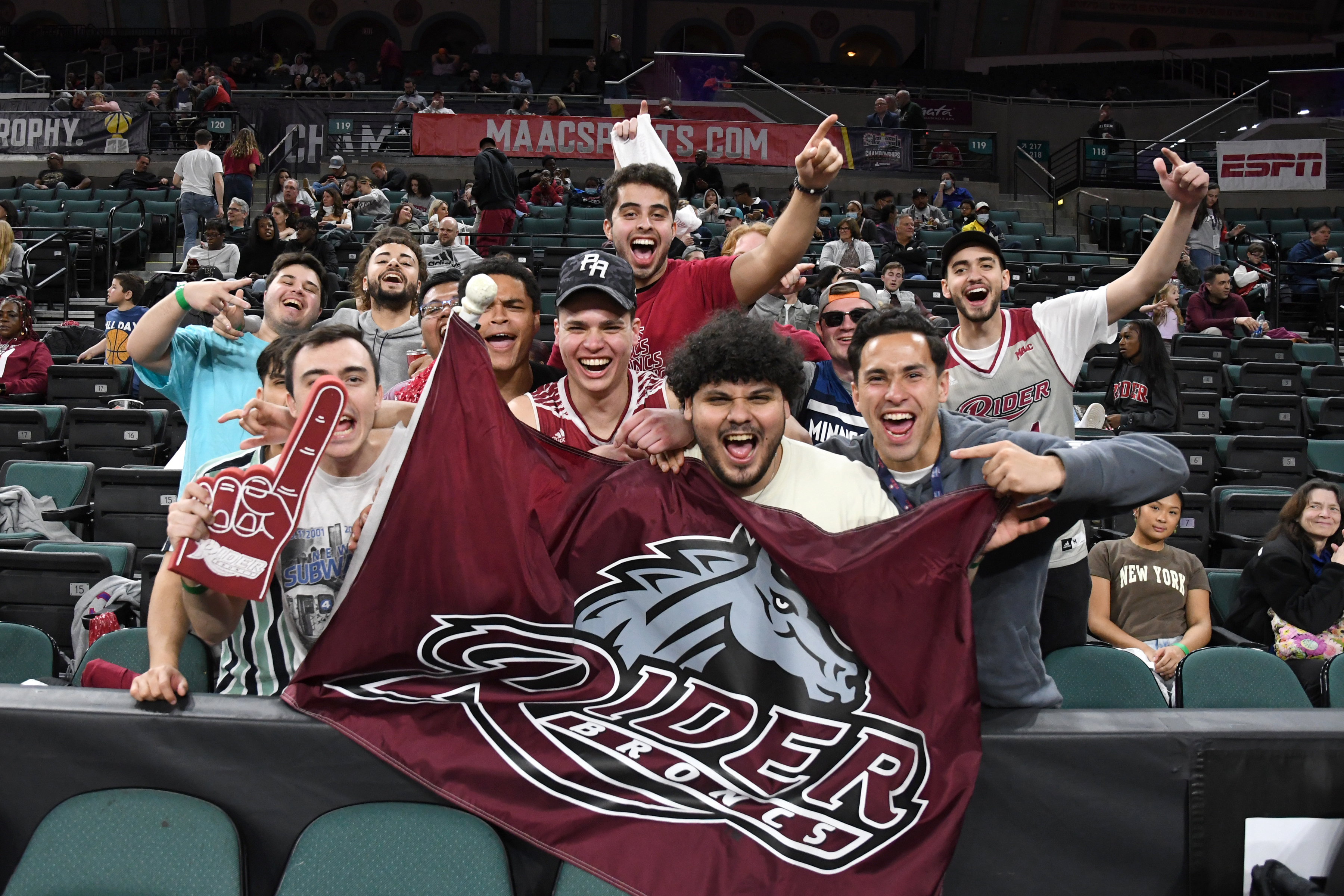 Rider students cheering