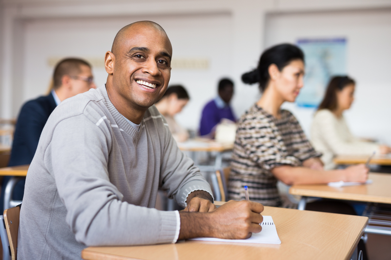 Student in class.