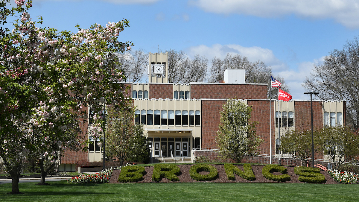 Moore Library in spring