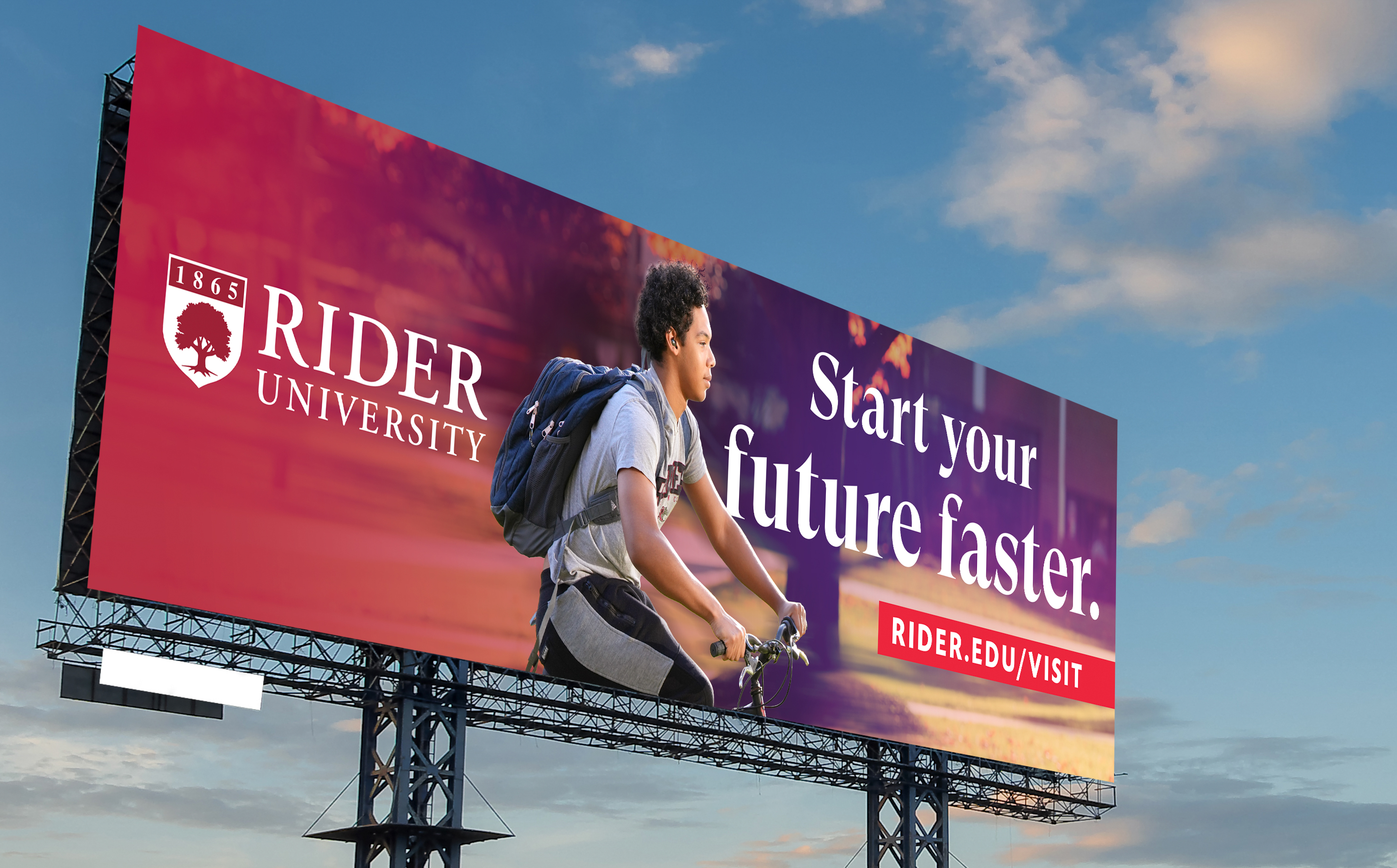 Rider University billboard: Start your future faster.