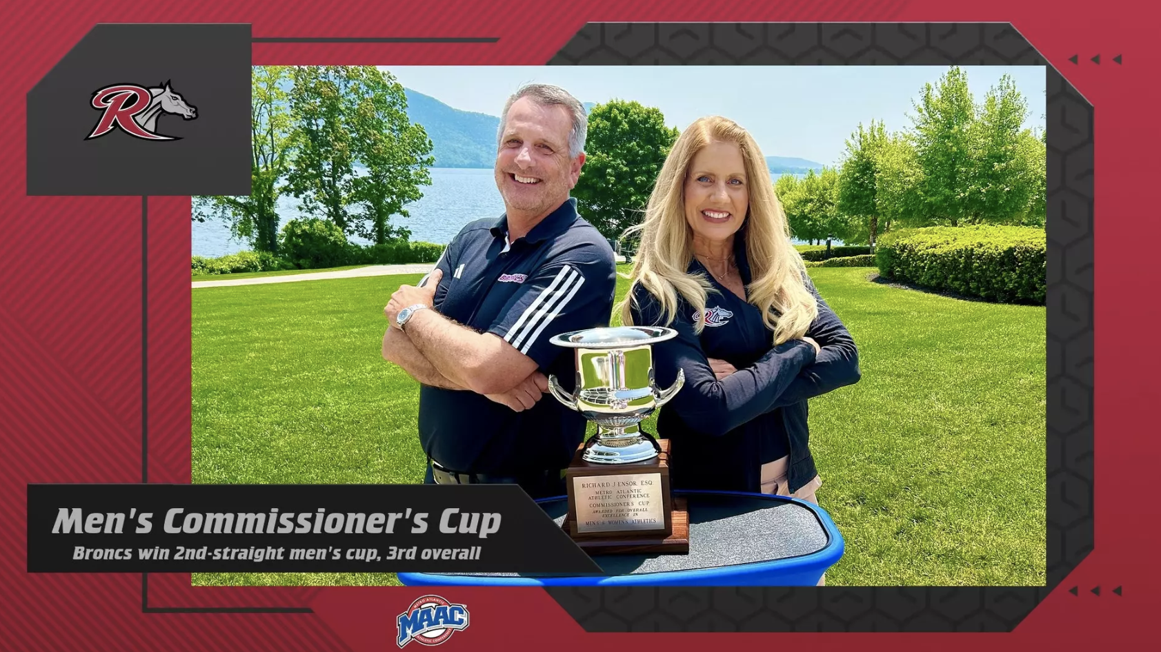 Athletics Team posing with Commissioners Cup