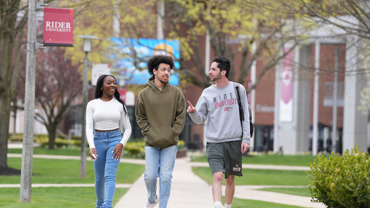 Students walking on campus