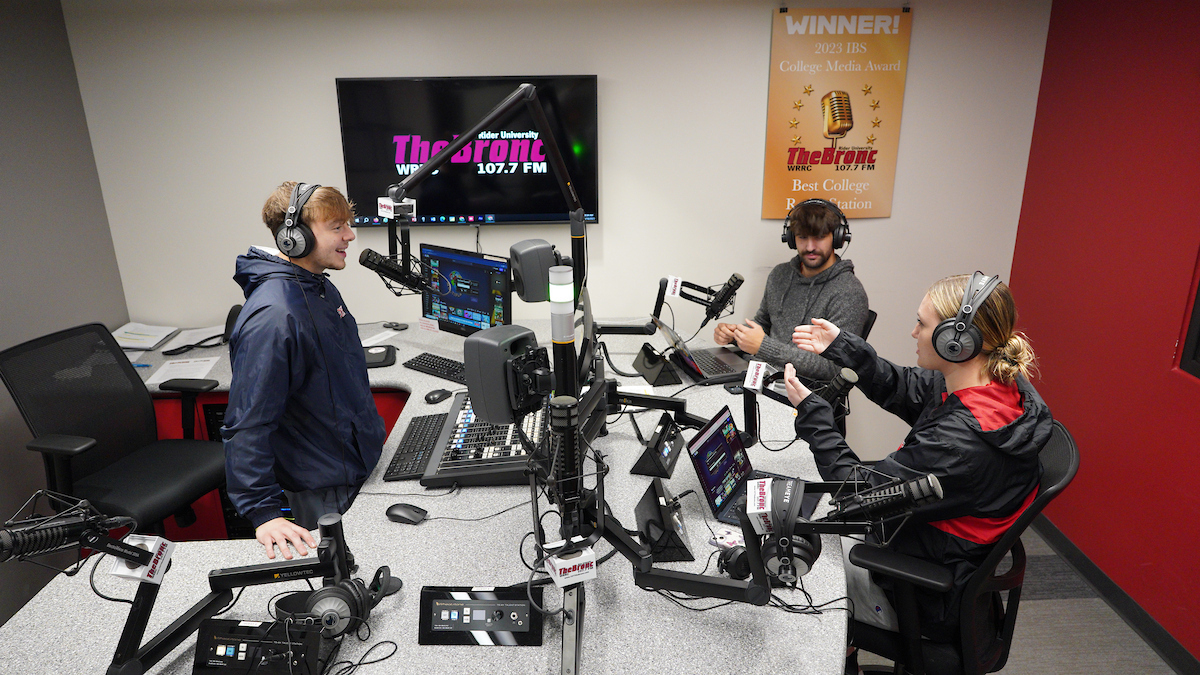 Students in radio station