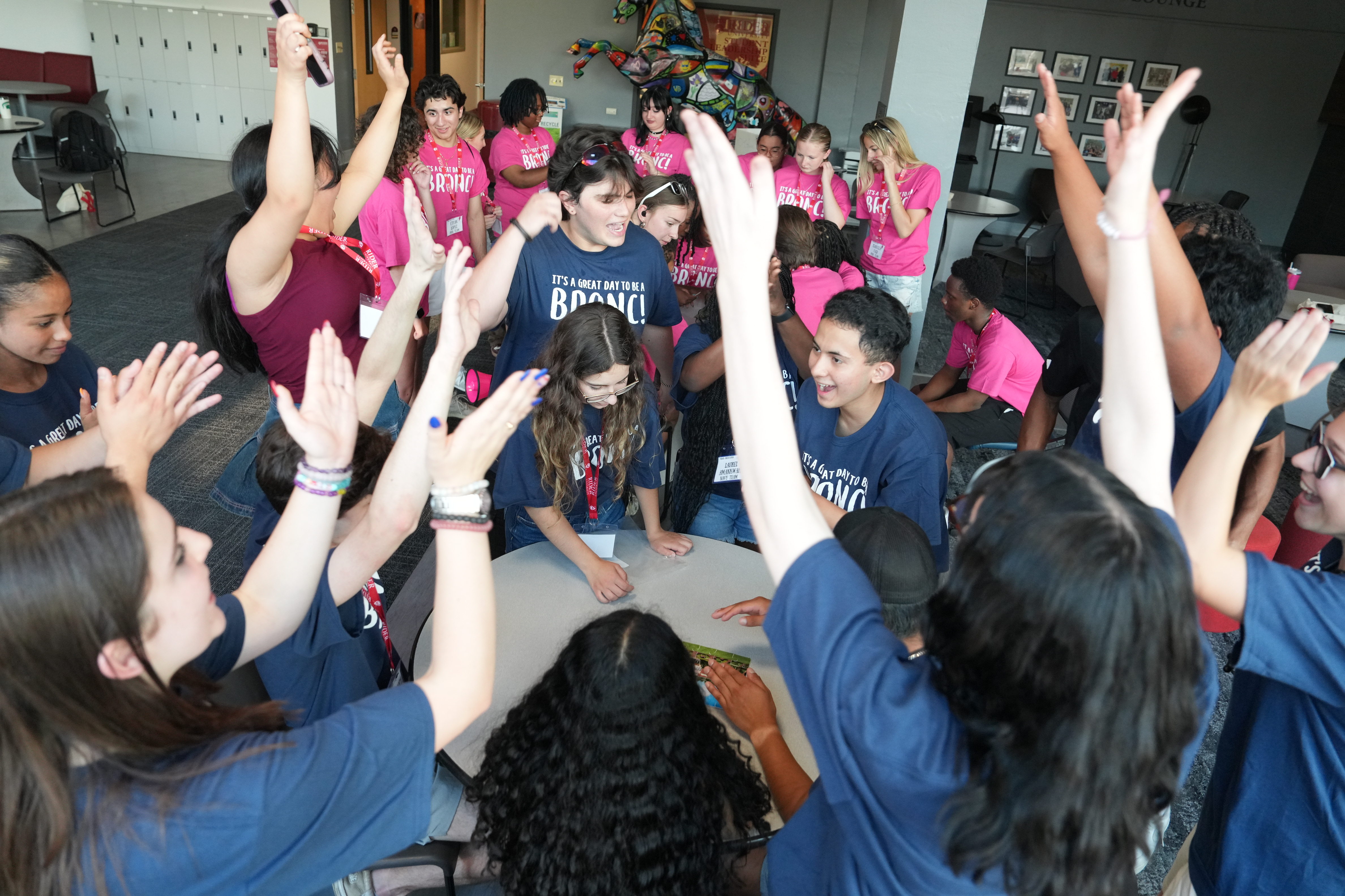 Students playing games at Orientation