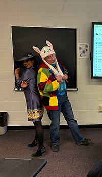 professors dressed up in class