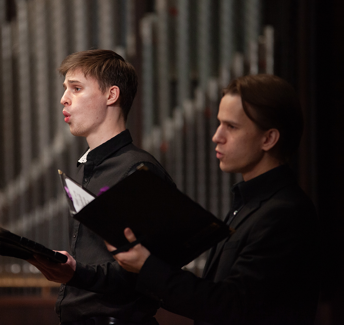 students singing in performance