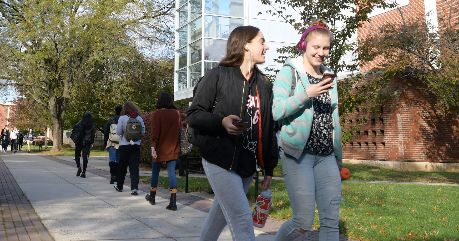 Rider Students Walking on Campus