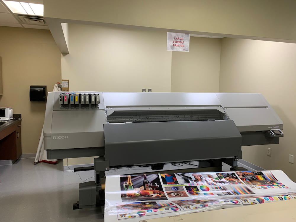 Wide format printer at Rider University