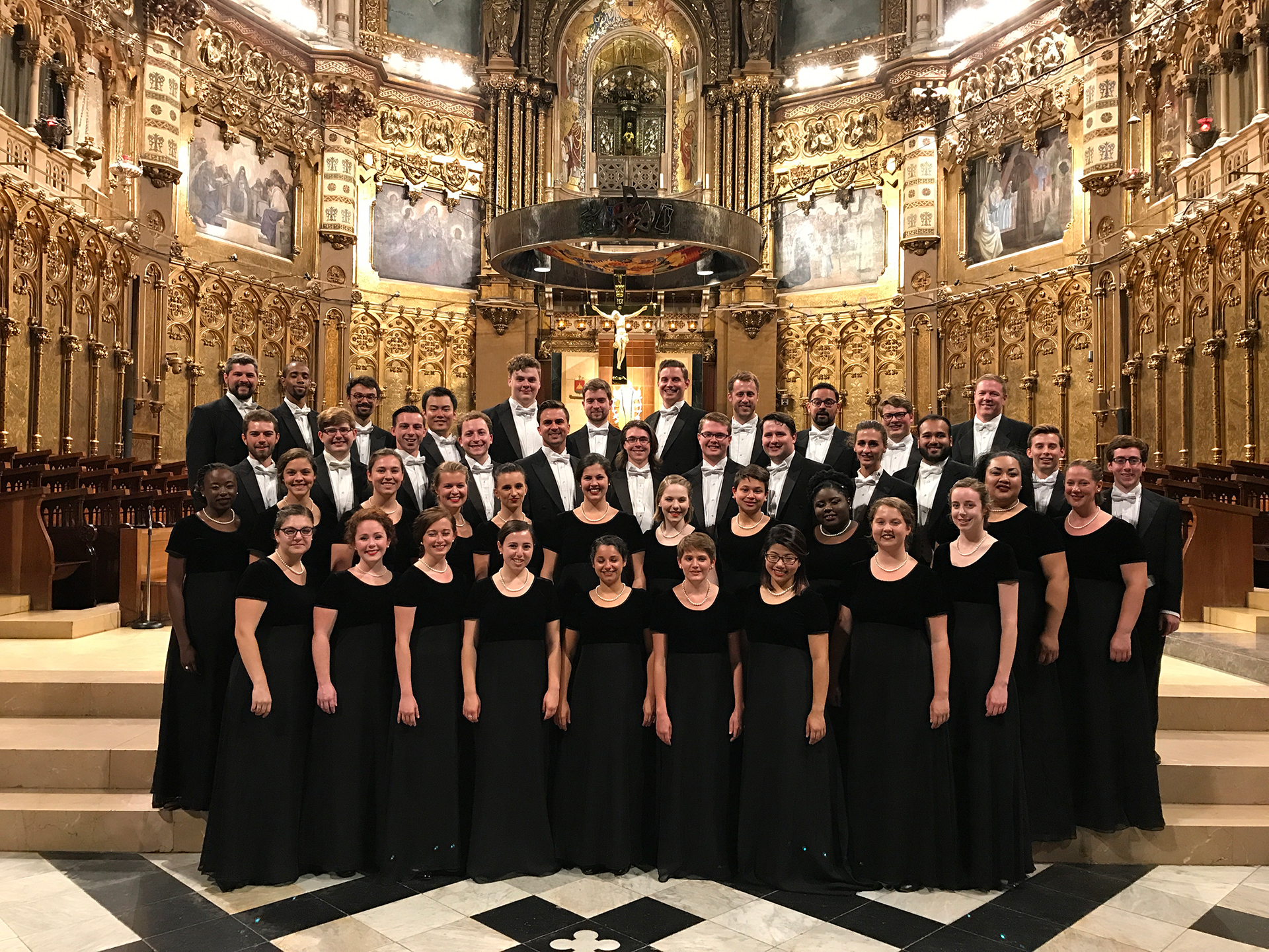 Westminster Choir in ornate church.