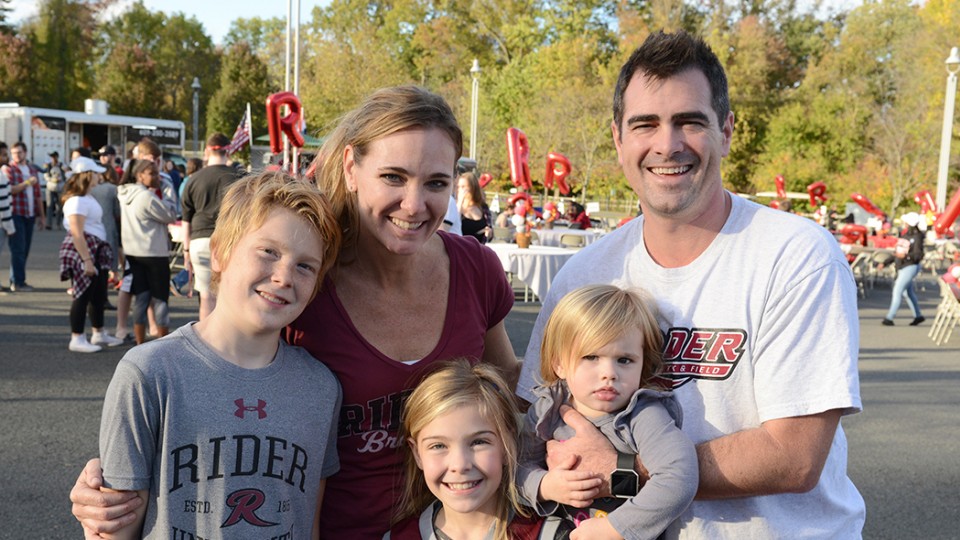 Family at Rider's Homecoming event.
