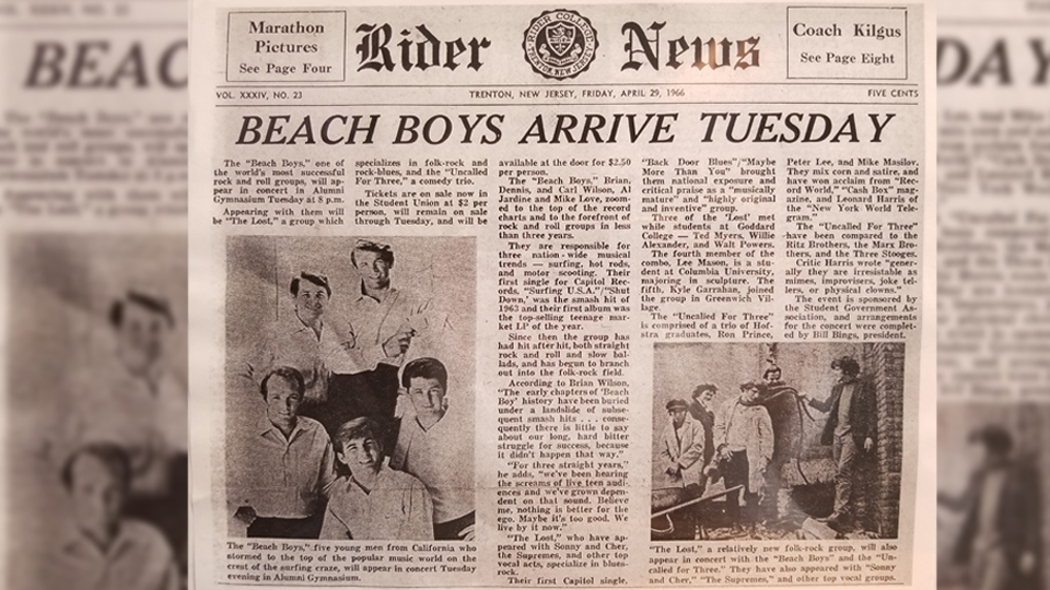 Beach Boys newspaper article