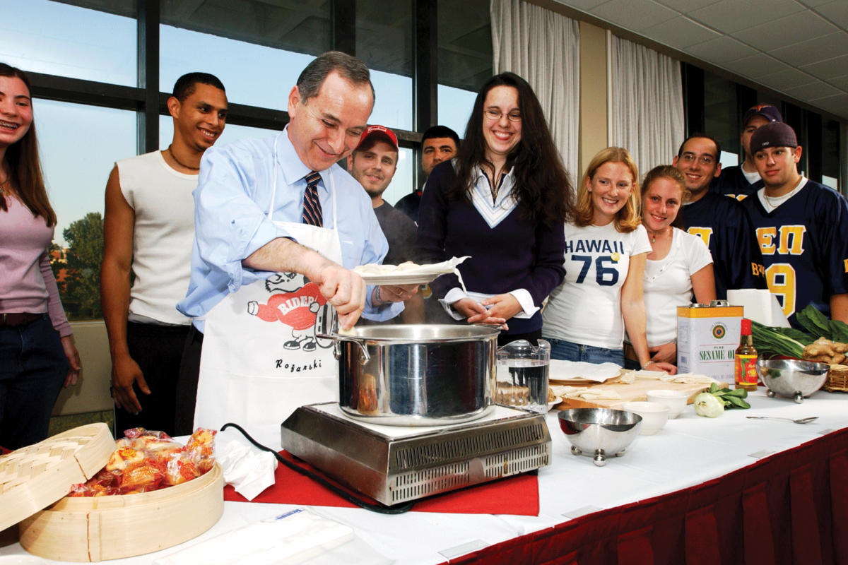 President Rozanski cooking