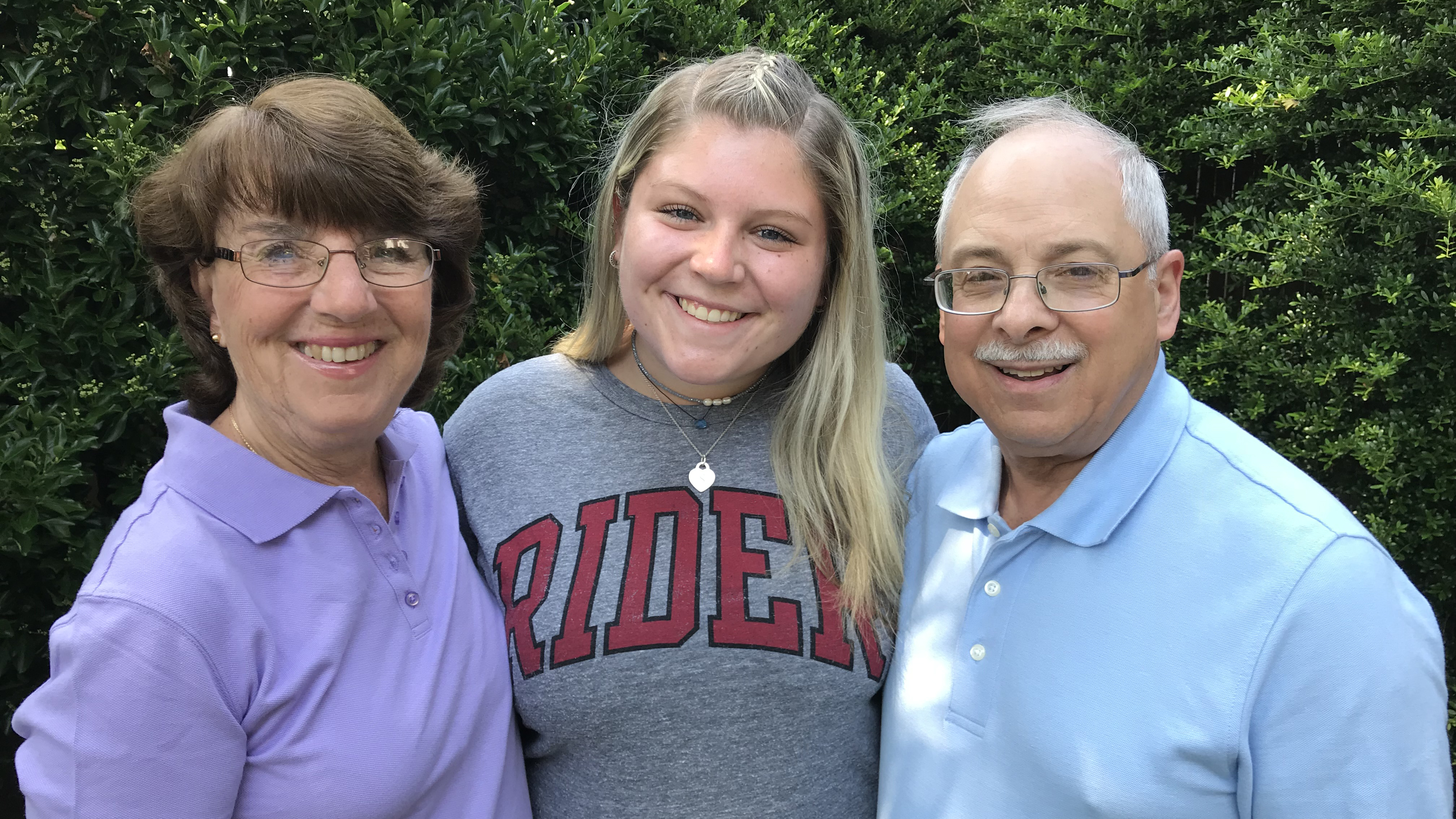 Rider Student with her Parents