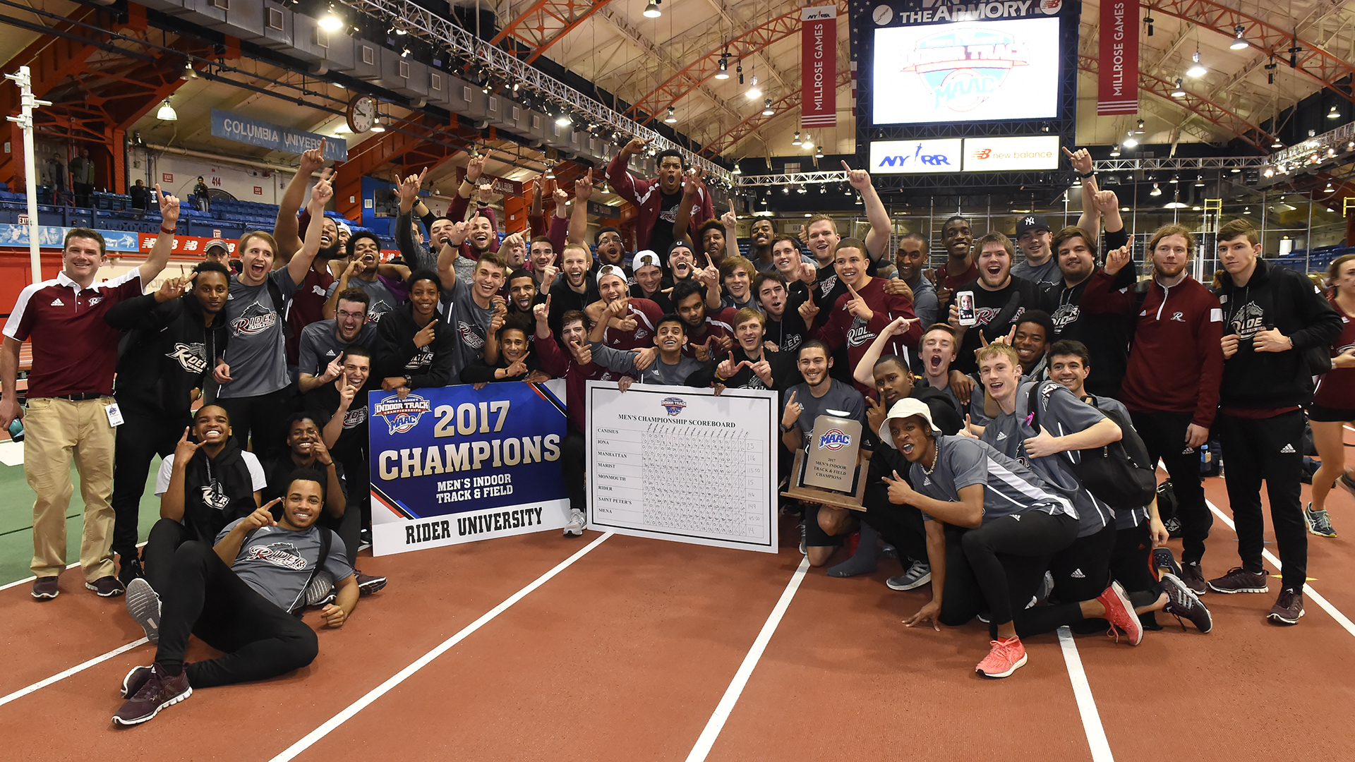 Rider men’s track and field team wins MAAC Indoor Championship Rider