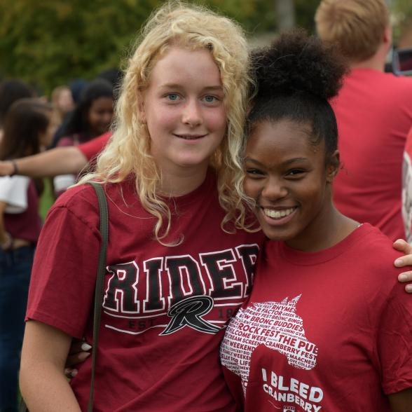 Students at an event on campus