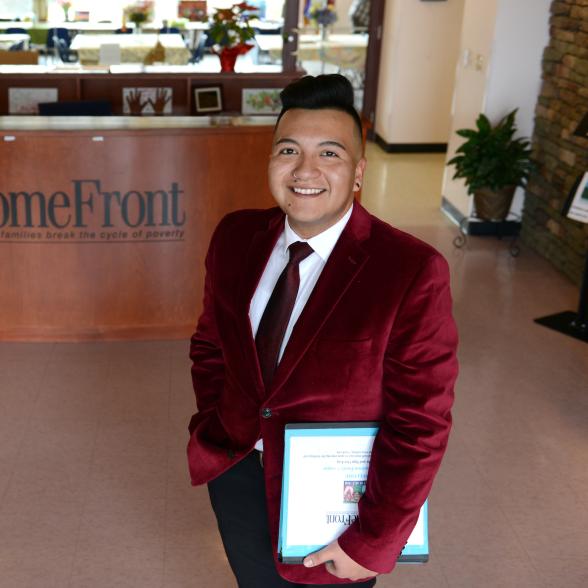 Rider alumnus Walter Saravia ’14 at HomeFront office