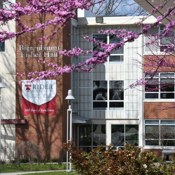 Academic building in the spring