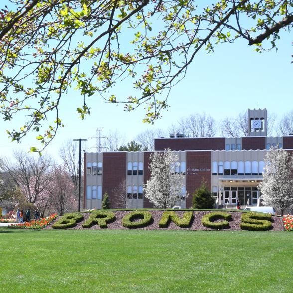 Moore Library in spring