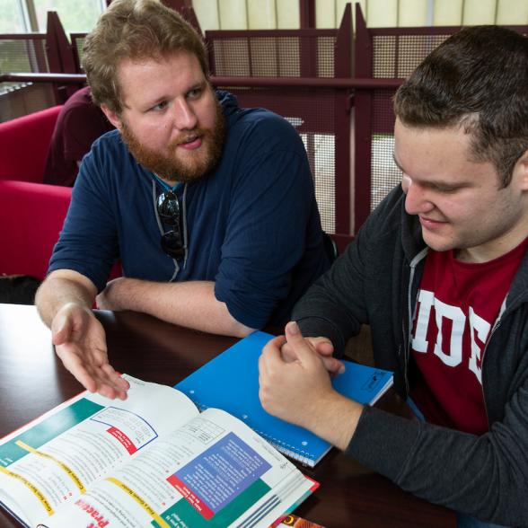 Two students reading.