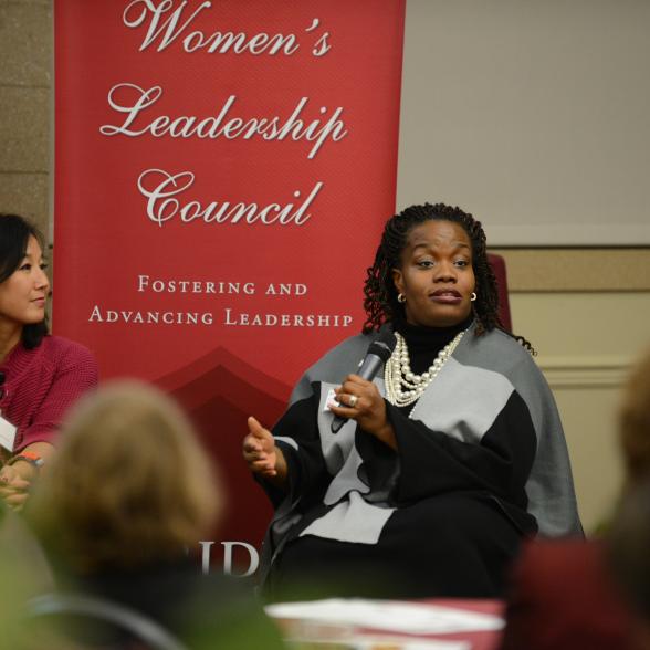 Speakers at a Women's Leadership Council event