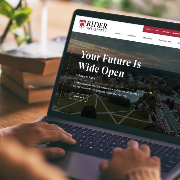 Rider University's new website homepage