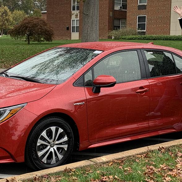 Rider graduate Danielle O'Connor wins new car 