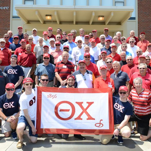 Members of Theta Chi fraternity at 2017 Rider Reunions