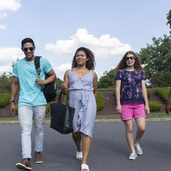 Rider students walking