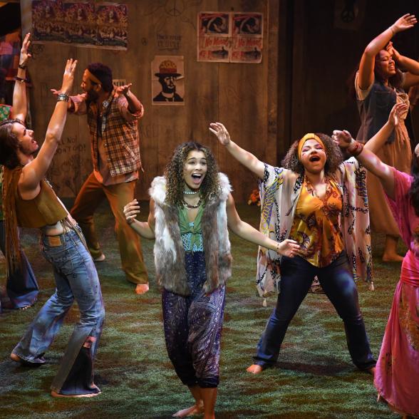 Students perform in Hair the musical