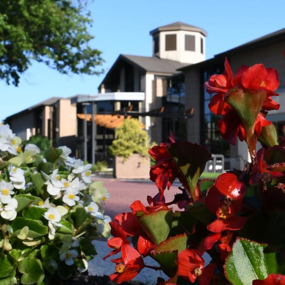 Rider campus building in summer