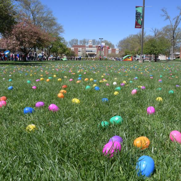 Egg hunt at Rider University
