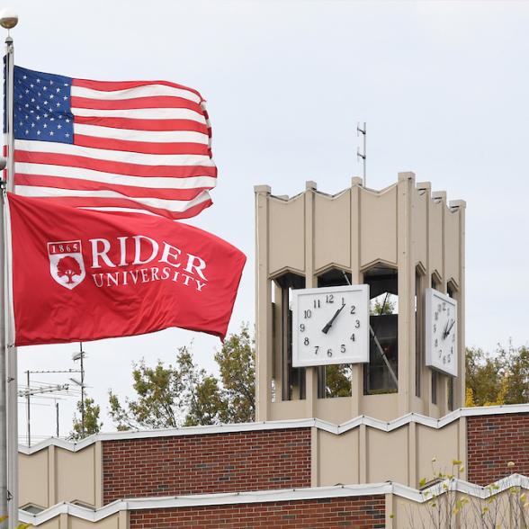 Rider flag and American flag