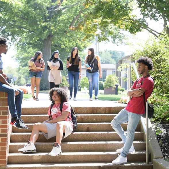 Students on Rider University's caampus
