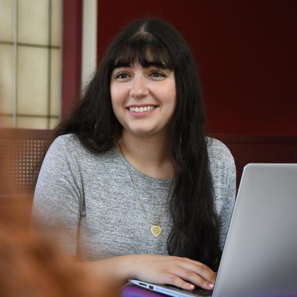 Student with laptop