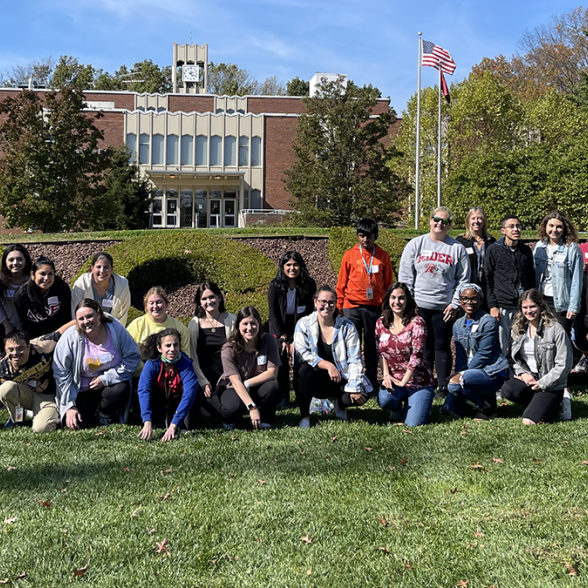 SPE 303 class on campus mall